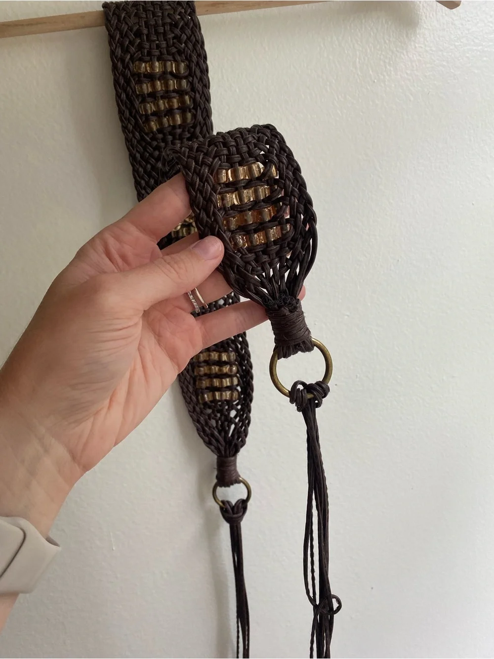 Brown beaded belt